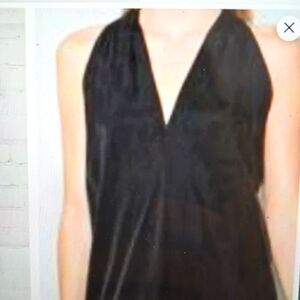 Jenni Kayne Women's Cocktail Halter Neck Draped-Back Midi Dress in Black…